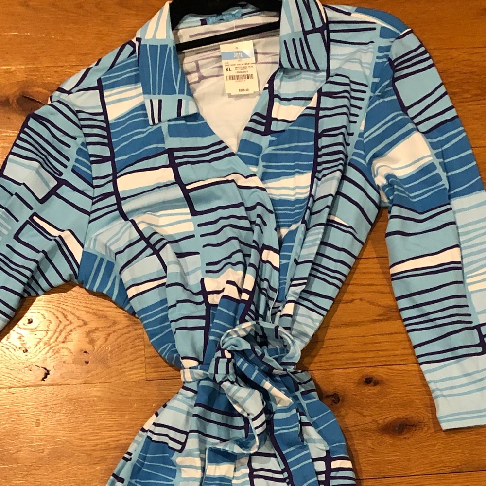 J. McLaughlin Lila wrap dress with collar w/tags